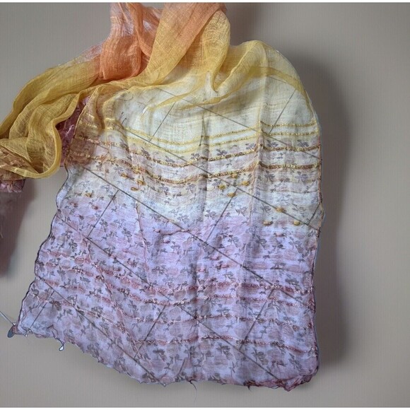Fleurs by Elegant Additions Natural Silk Eco Friendly Scarf NEW *Tiny Flaw - Picture 1 of 6